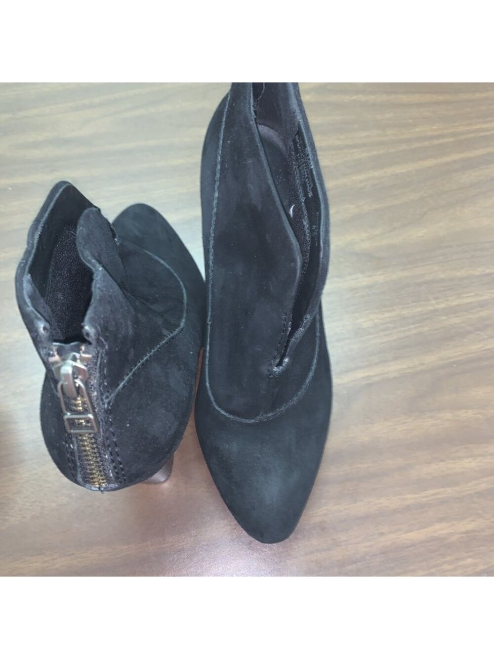 Steven By STEVE MADDEN Black  Suede  Back Zip Ankle Bootie 8.5